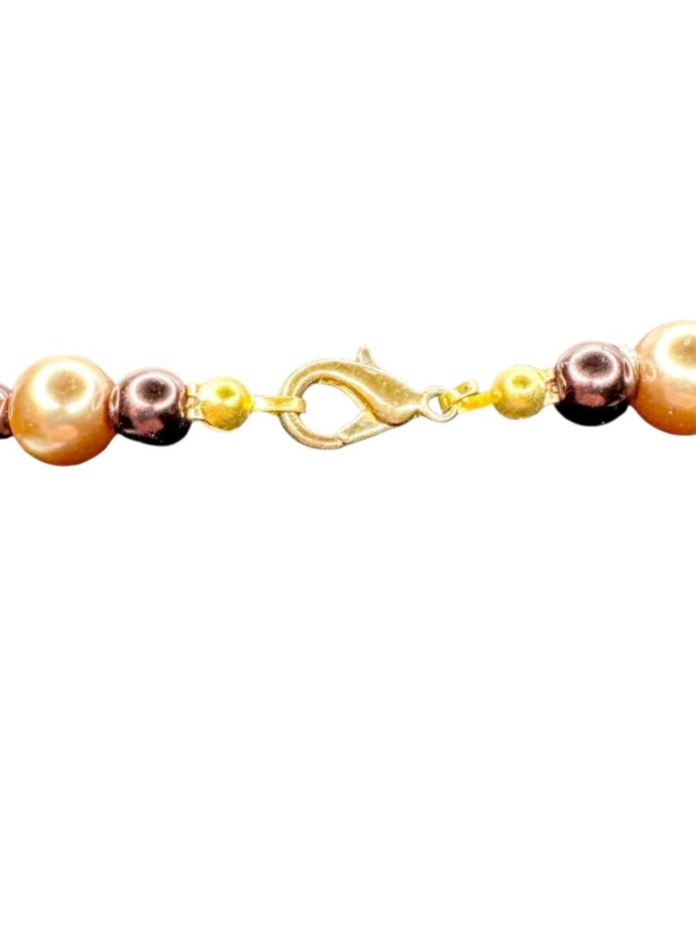 Chocolate & Champagne Vintage Faux Pearl Necklace 60" Long Flapper + Earrings - Picture 6 of 15